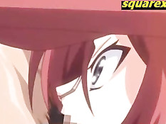 Мужик поймал аниме девку с красными волосами и заставил сосать