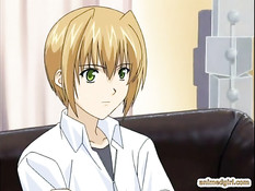 Уложил на кровать застенчивую хентай девку и начал лизать киску