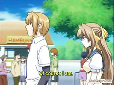 Уложил на кровать застенчивую хентай девку и начал лизать киску