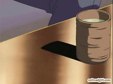 Уложил на кровать застенчивую хентай девку и начал лизать киску