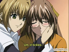 Уложил на кровать застенчивую хентай девку и начал лизать киску