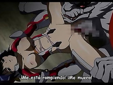 Монстр вылизал клитор пойманной хентай девчонке и засадил член