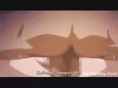 Рыжая хентай девчонка в белых чулках трахается со своим парнем