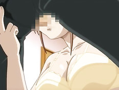 Парень раздел застенчивую хентай девушку и оттрахал на кровати