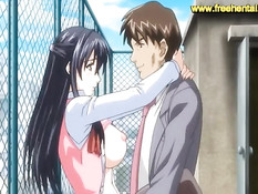 Мужик трахает в офисе сисястых хентай девушек коллег по работе