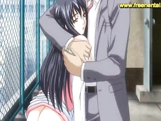 Мужик трахает в офисе сисястых хентай девушек коллег по работе