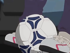 Грудастая хентай подруга набросилась на парня и подрочила член