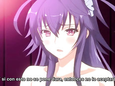 Грудастая хентай подруга набросилась на парня и подрочила член