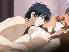 Рыжая хентай жена на кровати занимается любовью со своим мужем