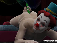 Огромного 3D клоуна отодрал в рот и в очко маленький парень гей