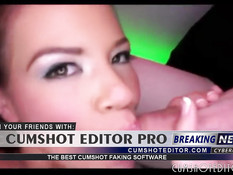 Молодая шатенка делает минет двум мужчинам в канун Хэллоуина