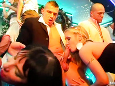 Перевозбудившиеся девчонки занимаются сексом в ночном клубе