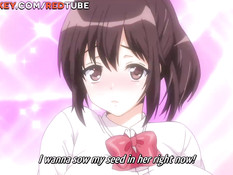 Сисястая хентай блондинка отсасывает у парня хуй и ебётся раком