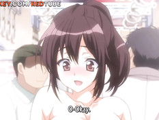 Сисястая хентай блондинка отсасывает у парня хуй и ебётся раком