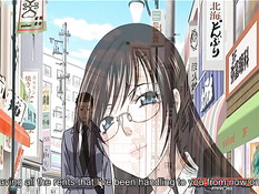 Очкастая хентай секретарша сосёт у мужика член и ебётся в офисе