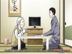 Очкастая хентай секретарша сосёт у мужика член и ебётся в офисе