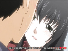 Очкастая хентай секретарша сосёт у мужика член и ебётся в офисе