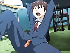 Паренёк дал пососать член хентай студентке с красными волосами