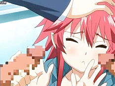 Паренёк дал пососать член хентай студентке с красными волосами