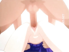 Сиськастую хентай студентку с торчащими сосками ебут на кровати