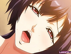 Грудастая хентай дьяволица садится на парня и прыгает на члене