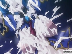 Хентай девке пришлось сосать у монстра пенис и дрочить сиськами