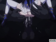 Хентай девке пришлось сосать у монстра пенис и дрочить сиськами