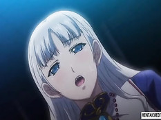 Хентай девке пришлось сосать у монстра пенис и дрочить сиськами