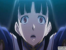 Хентай девке пришлось сосать у монстра пенис и дрочить сиськами