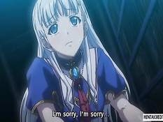 Хентай девке пришлось сосать у монстра пенис и дрочить сиськами