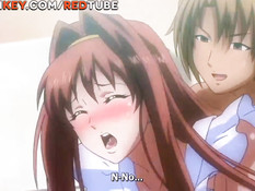 Снял розовые трусики с рыжей хентай подруги и вставил свой член