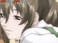 Очкастая хентай нимфоманка вынуждает парня заниматься сексом