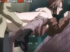 Очкастая хентай нимфоманка вынуждает парня заниматься сексом