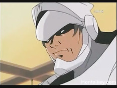 Красивая аниме подруга с зелёными волосами сосёт член в позе 69