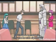 Красивая аниме подруга с зелёными волосами сосёт член в позе 69