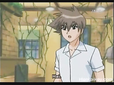 Красивая аниме подруга с зелёными волосами сосёт член в позе 69