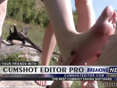 Блондинка лесбиянка вылизывает ноги двум молодым подружкам