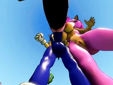 Красочные секс сцены с сисястыми персонажами из игр серии Sonic