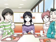 Грудастая хентай студентка Юри Котобики отсасывает у парня член