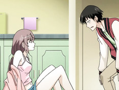 Грудастая хентай студентка Юри Котобики отсасывает у парня член