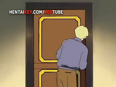 Две аниме девки по очереди заходят в спальню и ебутся с парнем