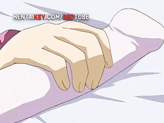 Две аниме девки по очереди заходят в спальню и ебутся с парнем