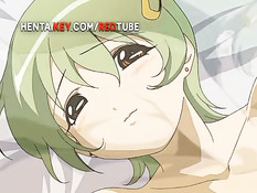 Две аниме девки по очереди заходят в спальню и ебутся с парнем