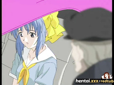 Парень вышел из такси и оттрахал трёх развратных хентай подруг