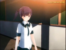 Сексуальная аниме девка вошла в аудиторию и соблазнила парня