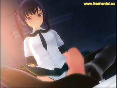 Сексуальная аниме девка вошла в аудиторию и соблазнила парня