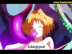 Монстры делают хентай девчонкам фистинг длинными щупальцами