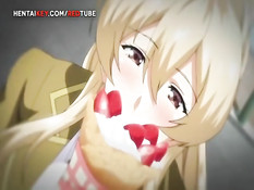 Уложил на кровать красивую аниме блондинку и вставил в неё член