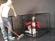 Выпустили из клетки и оттрахали рабыню в латексе Lucy Summers