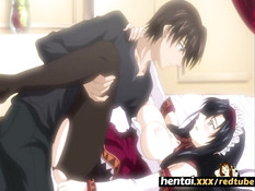 Парень отлизал киску у сисястой хентай подруги и вставил свой хуй